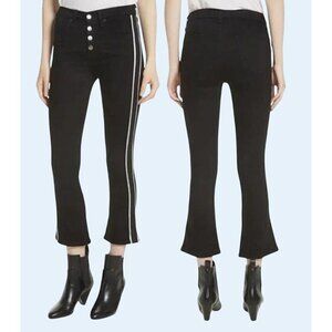 VERONICA BEARD Jeans 10" Baby Boot Black Tuxedo Stripe Sz 25